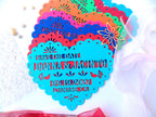 Save the date magnet in papel picado heart design, Mexico save the date on colorful cardstock, Mexico invitation, Fiesta invite