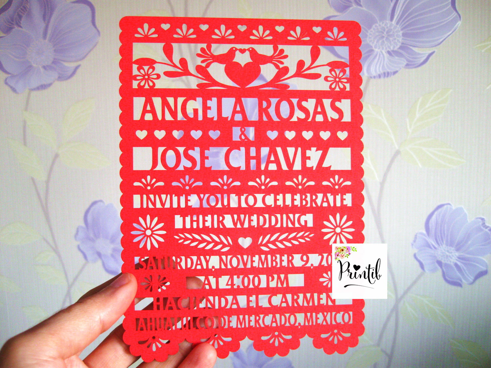 Papel Picado Wedding Invitation: Mexican Fiesta Theme, Mexico Theme
